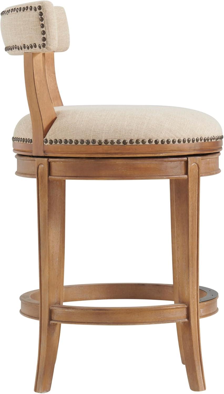 Hanover Solid Rubber Wood Swivel Counter And Bar Stool