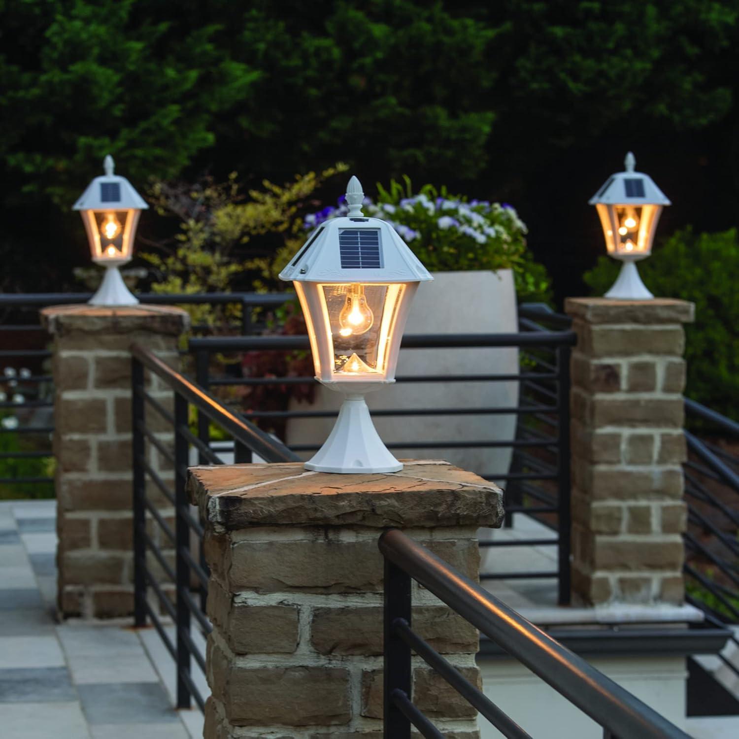 Baytown Ii Bulb Solar Light - Warm White LEDs- Wall/pier/ 3 Inch Fitter Mounts