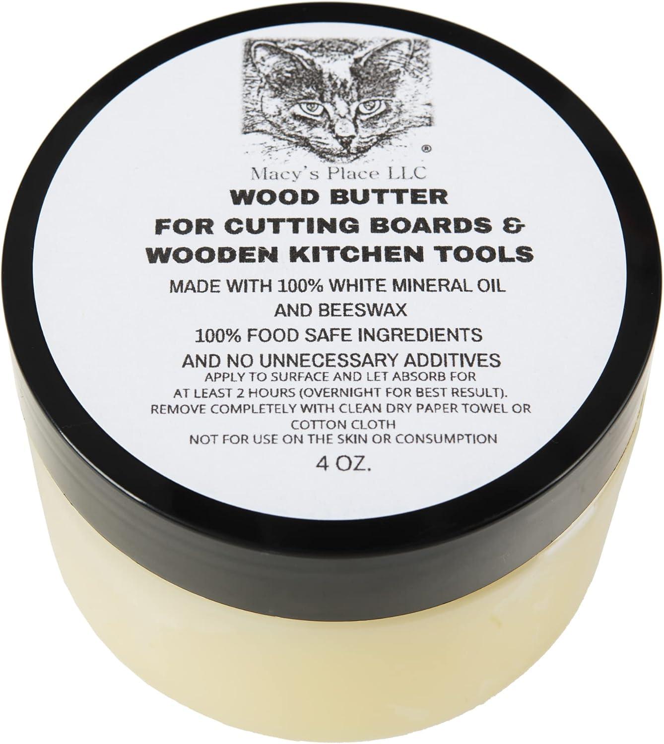 4 oz Food Safe Mineral Oil and Beeswax Wood Butter