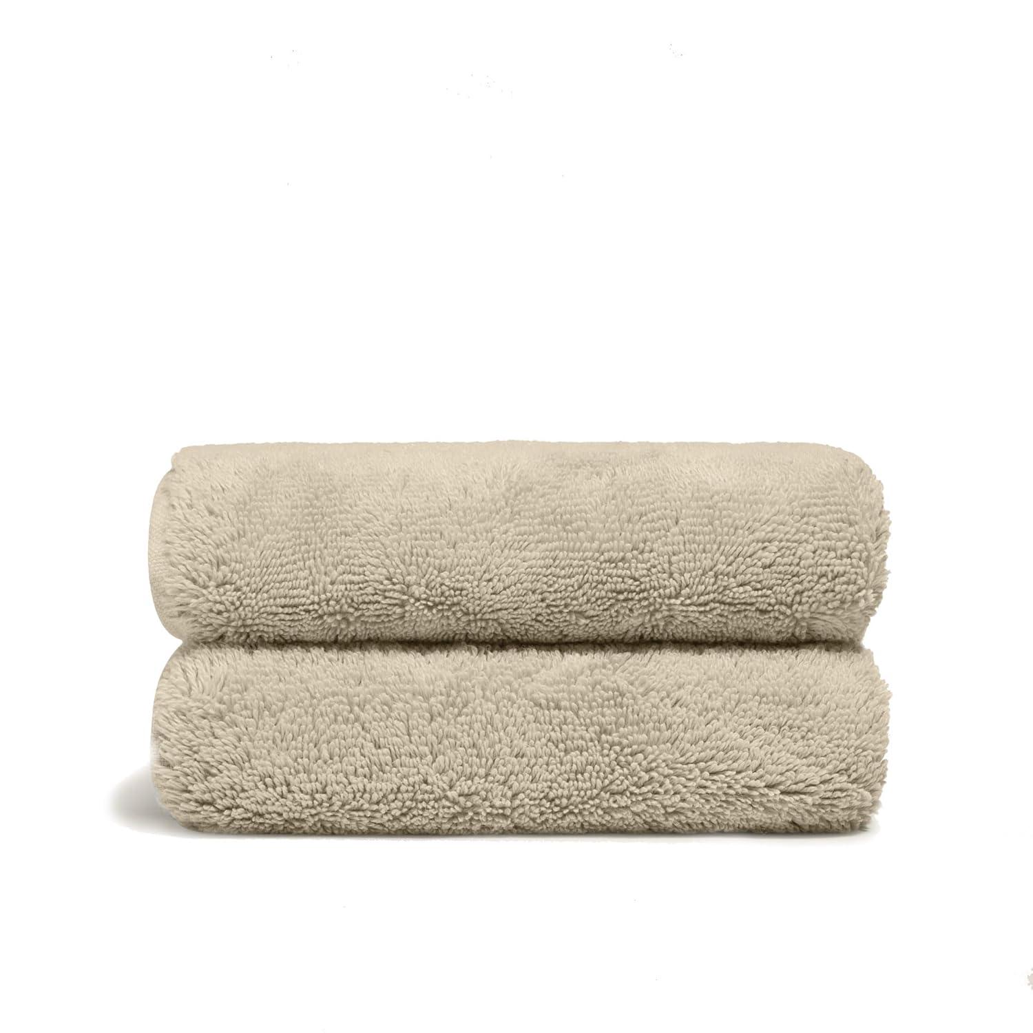 Italic Ultraplush Australian Cotton Hand Towels - Set of 2 Luxury Hand Towels, Ultra Soft and Highly Absorbent 800GSM,100% Cotton Towels for Bathroom,Shower, Hotel, and Spa (Sand)