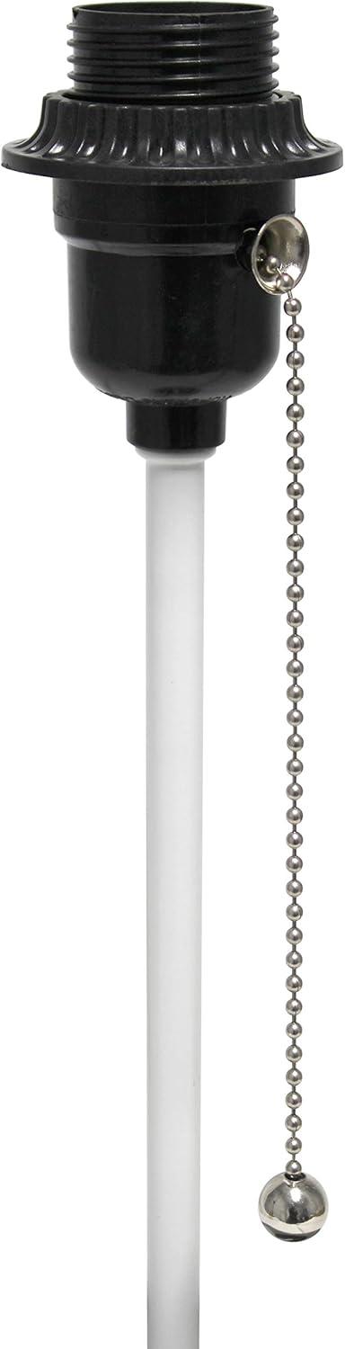 Hammered Metal Organizer Table Lamp with USB Port & Pull Chain - Simple Designs: ETL Listed, No Assembly Required