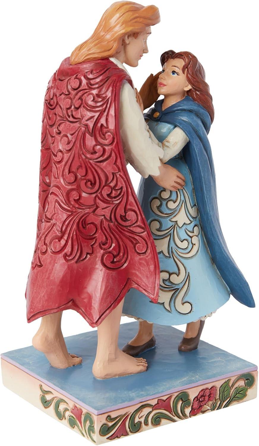 Hand-Painted Resin Belle and Prince Figurine, 7.87 Inch