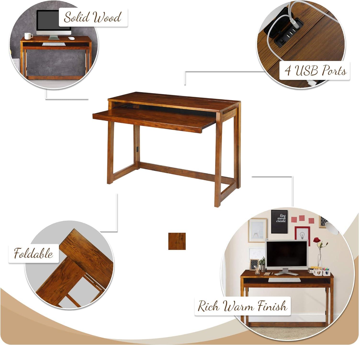 Yu Shan Co USA Ltd Modern Folding Desk with 4 USB Ports