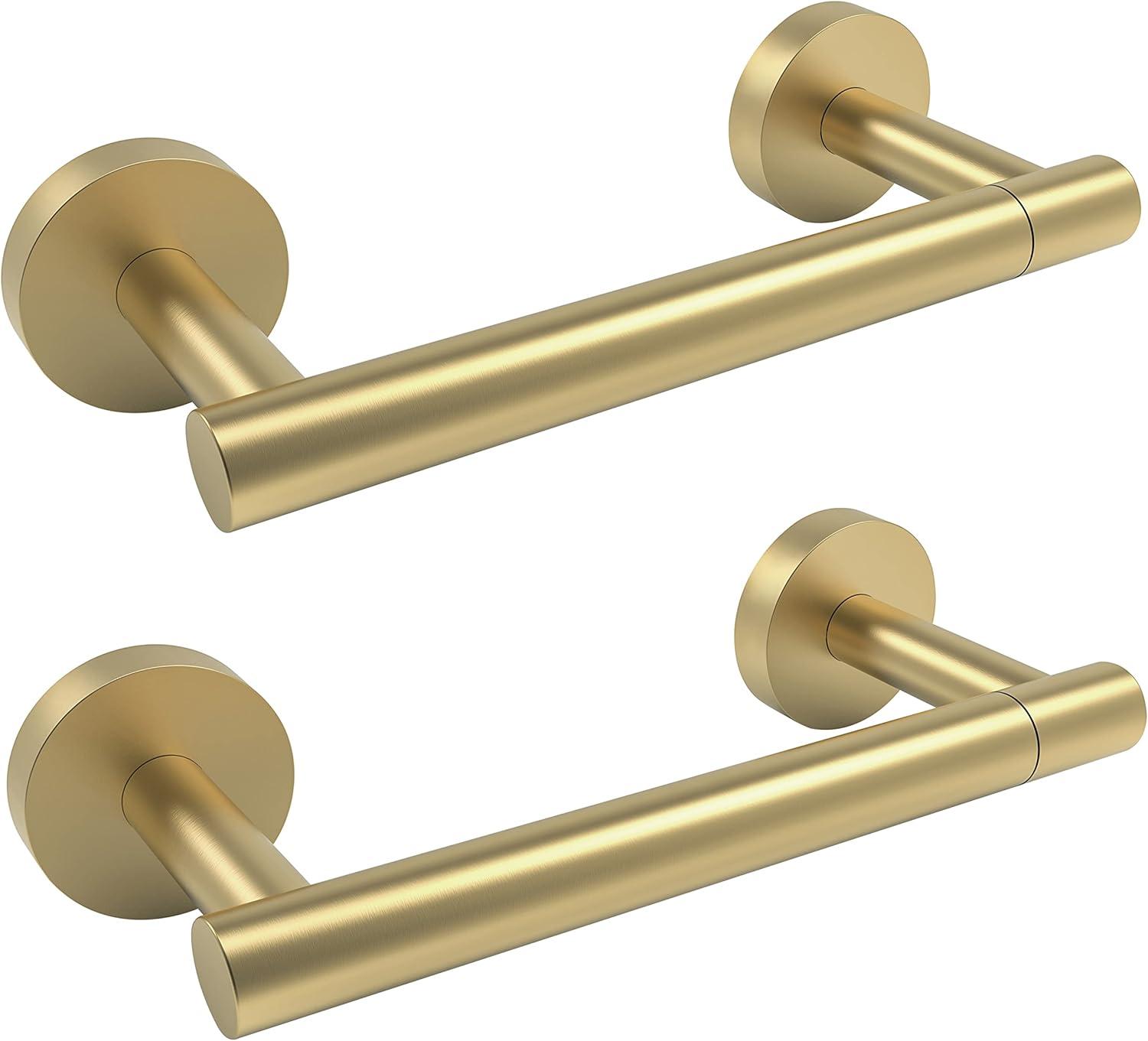 Brushed Gold Stainless Steel Wall Mounted Toilet Paper Holder 2-Pack