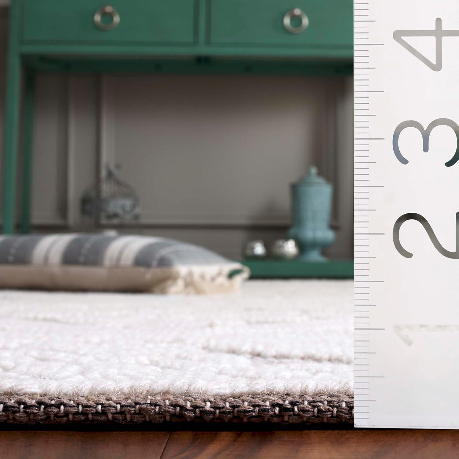 Vermont VRM306 Hand Woven Indoor Area Rug - Ivory/Brown - 9'x12' - Safavieh