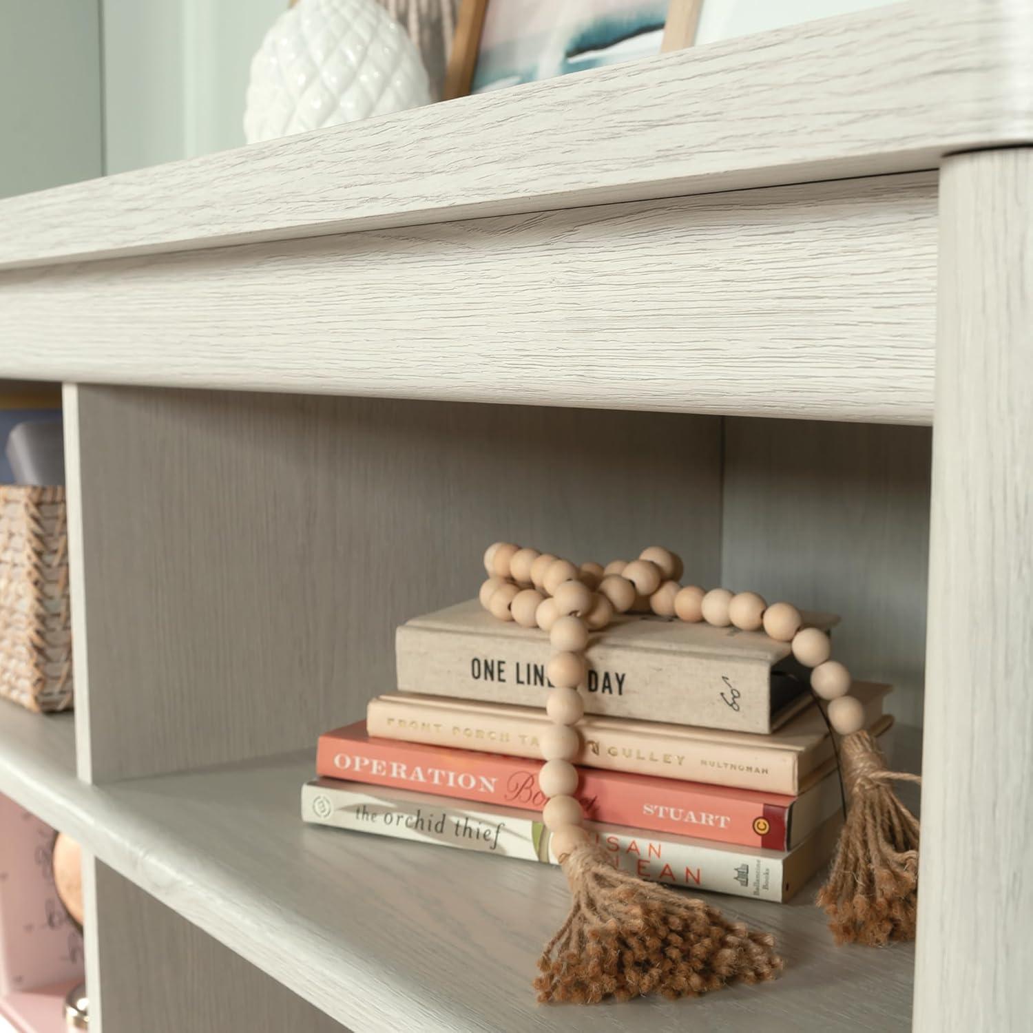 Adjustable Glacier Oak Cubby Storage Bookcase