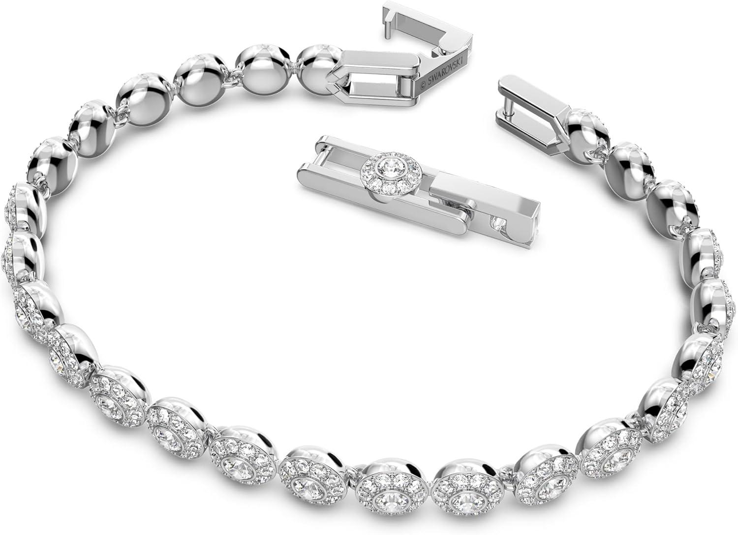 Rhodium Tone Crystal Pavé Tennis Bracelet