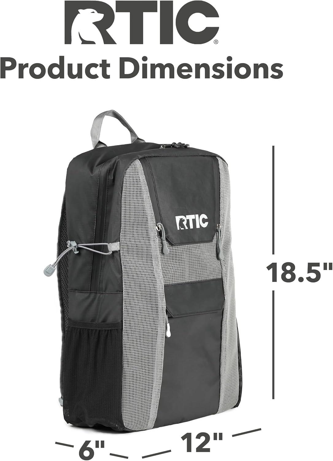 RTIC 24 Can Chillout Backpack Cooler, 2-in-1 Insulated with Extra Pockets, Olive/Burnt Orange