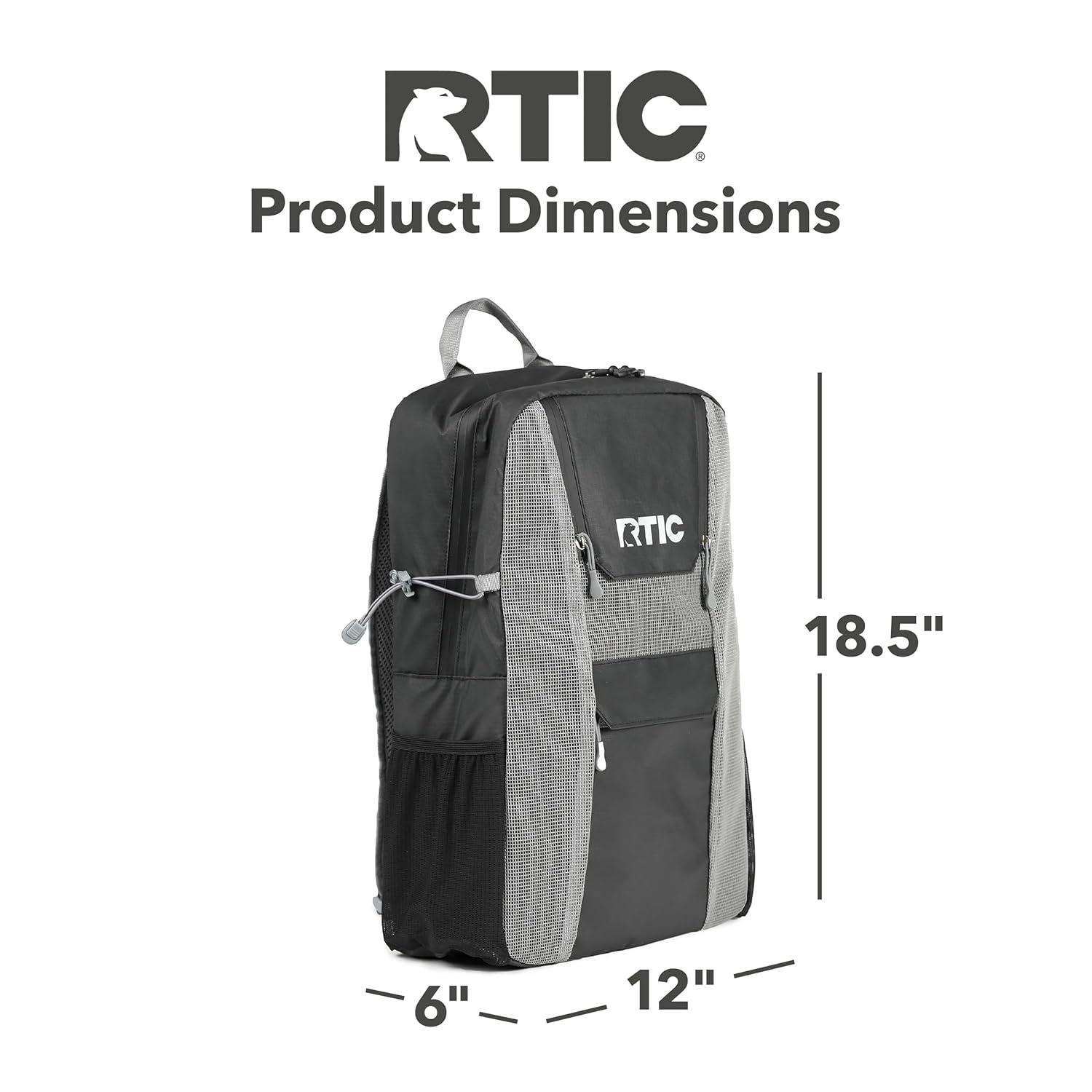 RTIC 24 Can Chillout Backpack Cooler, 2-in-1 Insulated with Extra Pockets, Black & Graphite