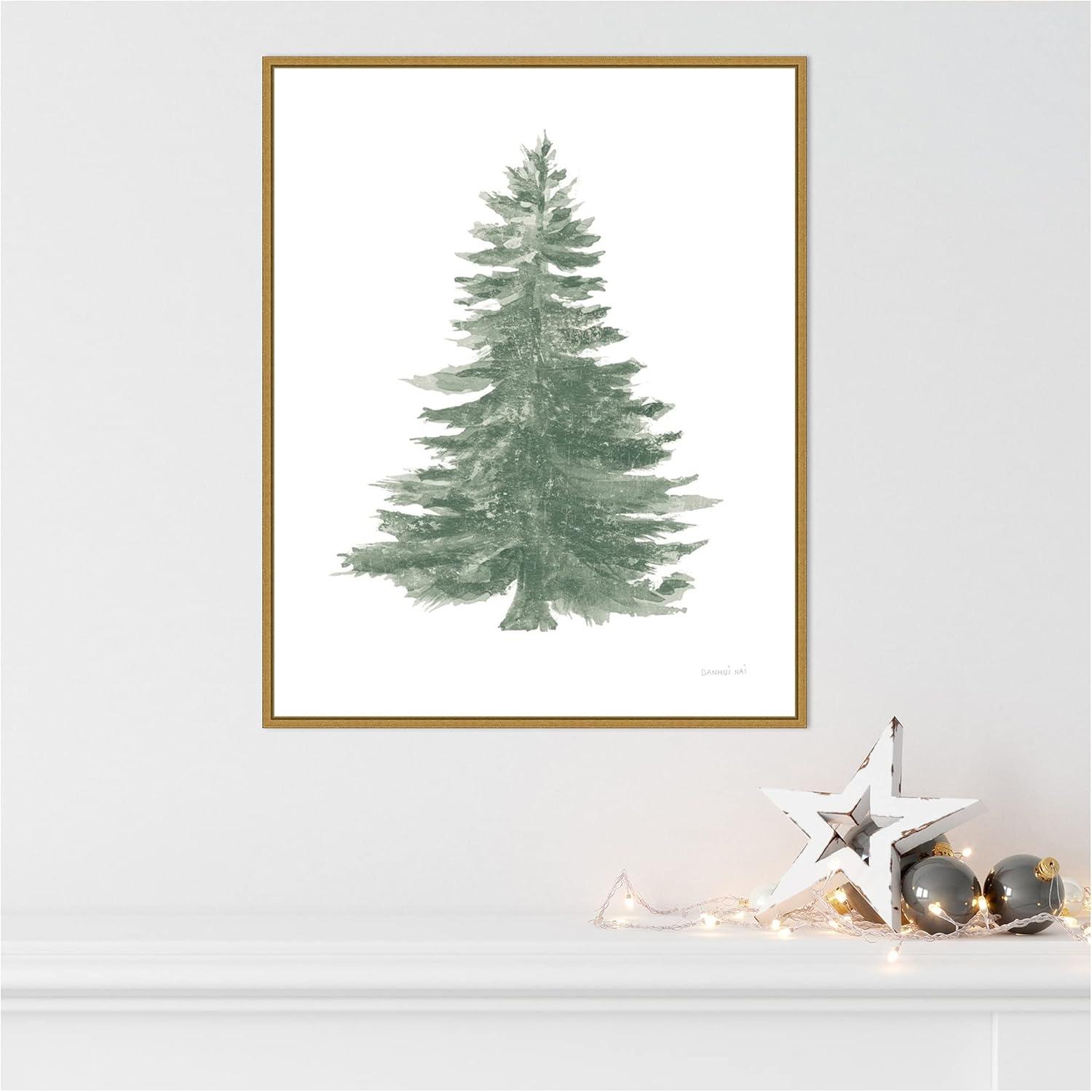 Sylvie Gold Framed Holiday Tree Canvas Print, 24" x 29"