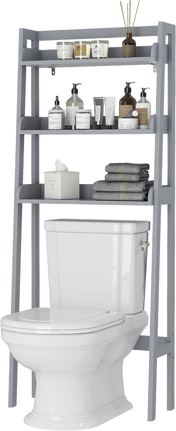 Gray 3-Tier Over Toilet Bathroom Organizer Shelf