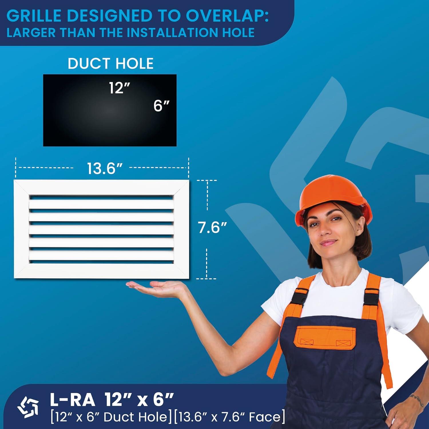 ACLaminaire 6-in x 12-in Aluminum White Sidewall/Ceiling Grille