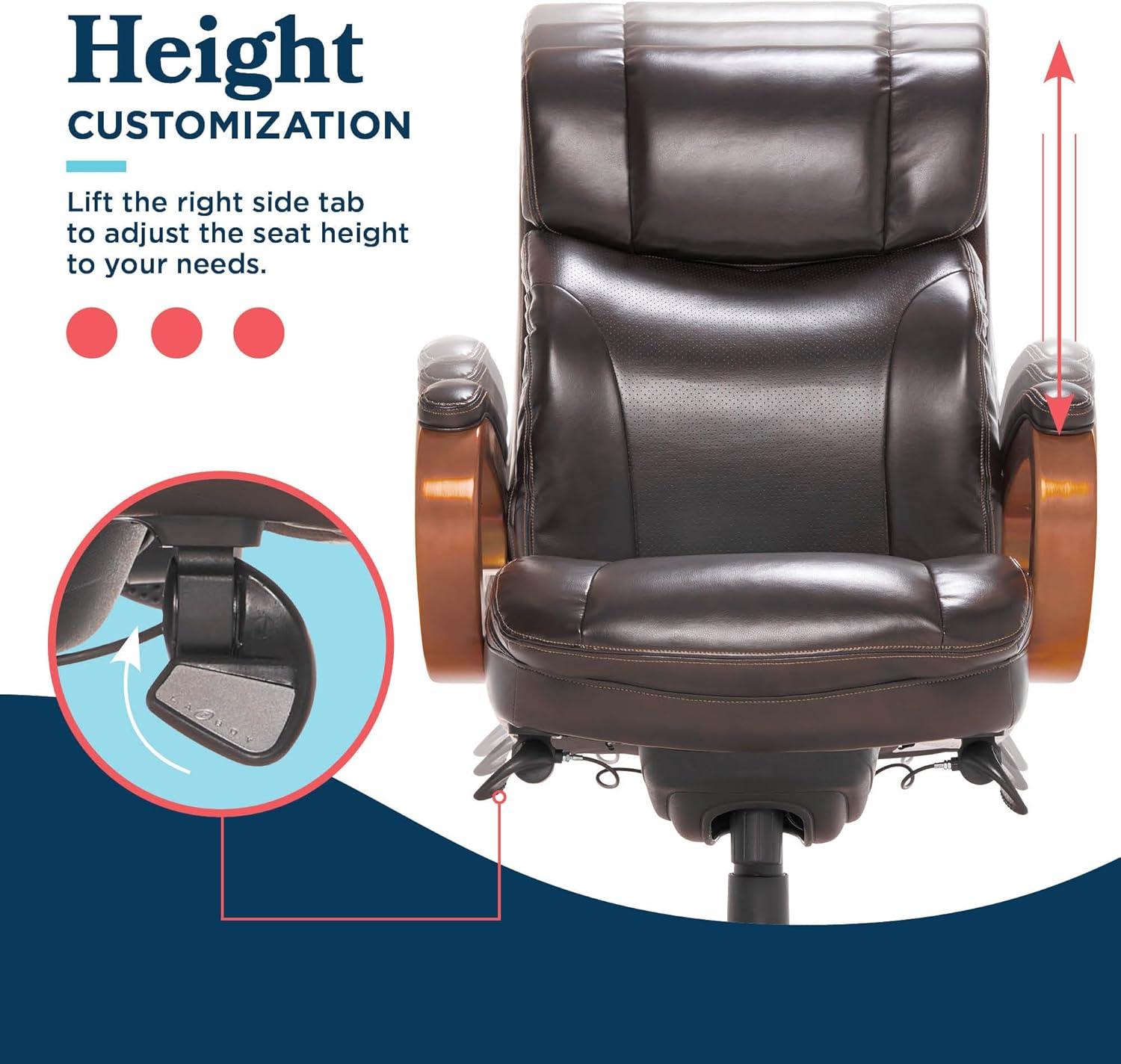 La-Z-Boy Big and Tall Trafford Executive Office Chair with AIR Ergonomic Support Technology, High Back Ergonomic Chair with Lumbar Support, Bonded Leather & Reviews | Wayfair