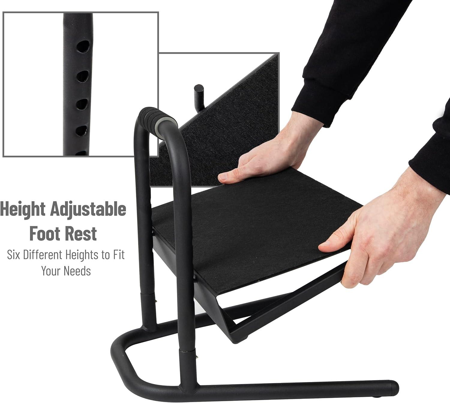 Mind Reader Foot Rest, Under Desk at Work, Ergonomic, Height Adjustable, Office, Metal, 15"L x 14.25"W x 14.5"H