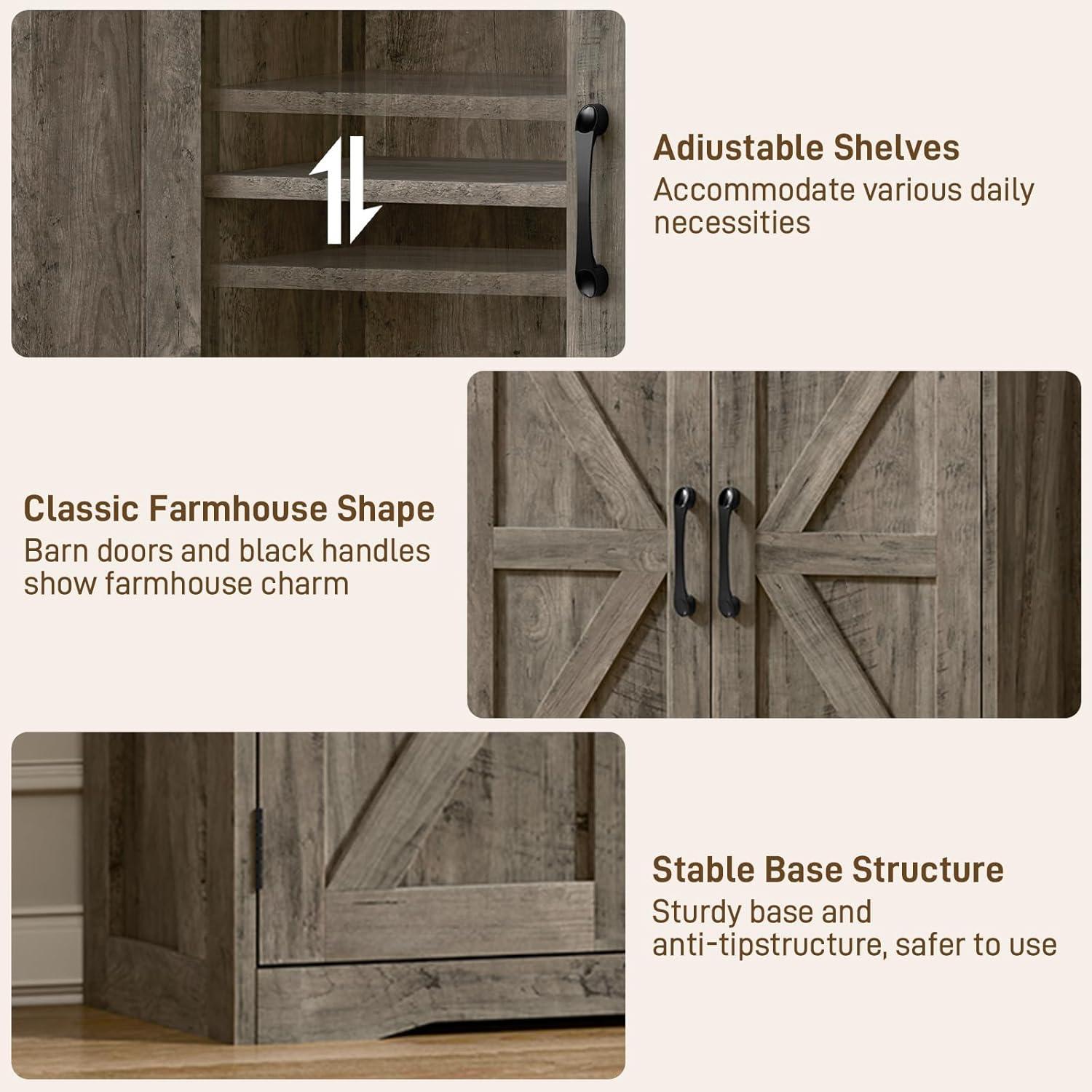 August Grove® Farmhouse Storage Cabinet For Bathroom, Kitchen, Living Room