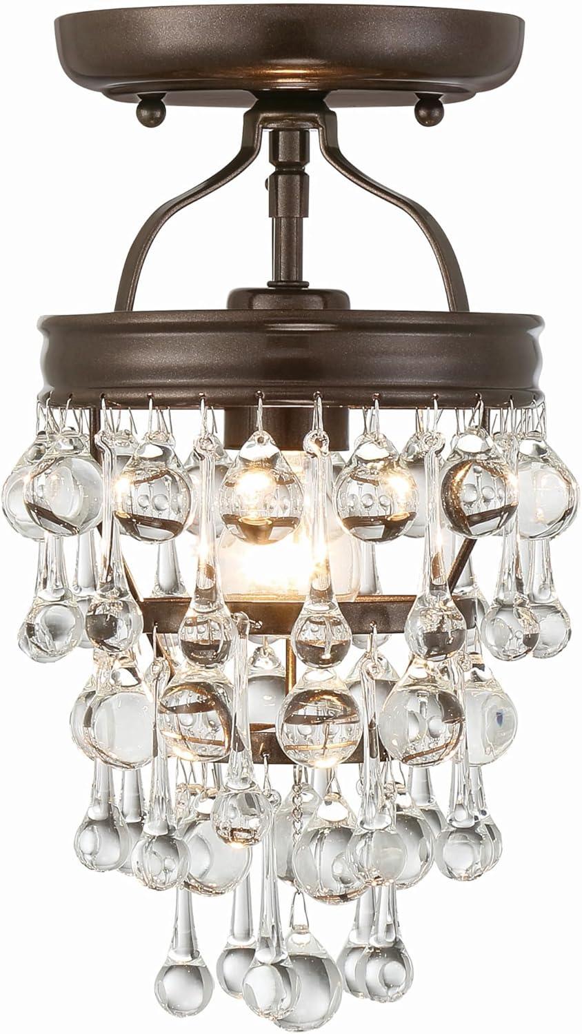 Crystorama Calypso 7 1/2"W Vibrant Bronze and Crystal Mini Chandelier