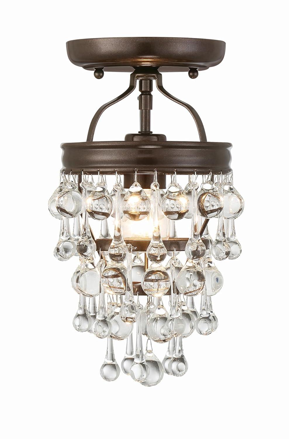 Crystorama Calypso 7 1/2"W Vibrant Bronze and Crystal Mini Chandelier