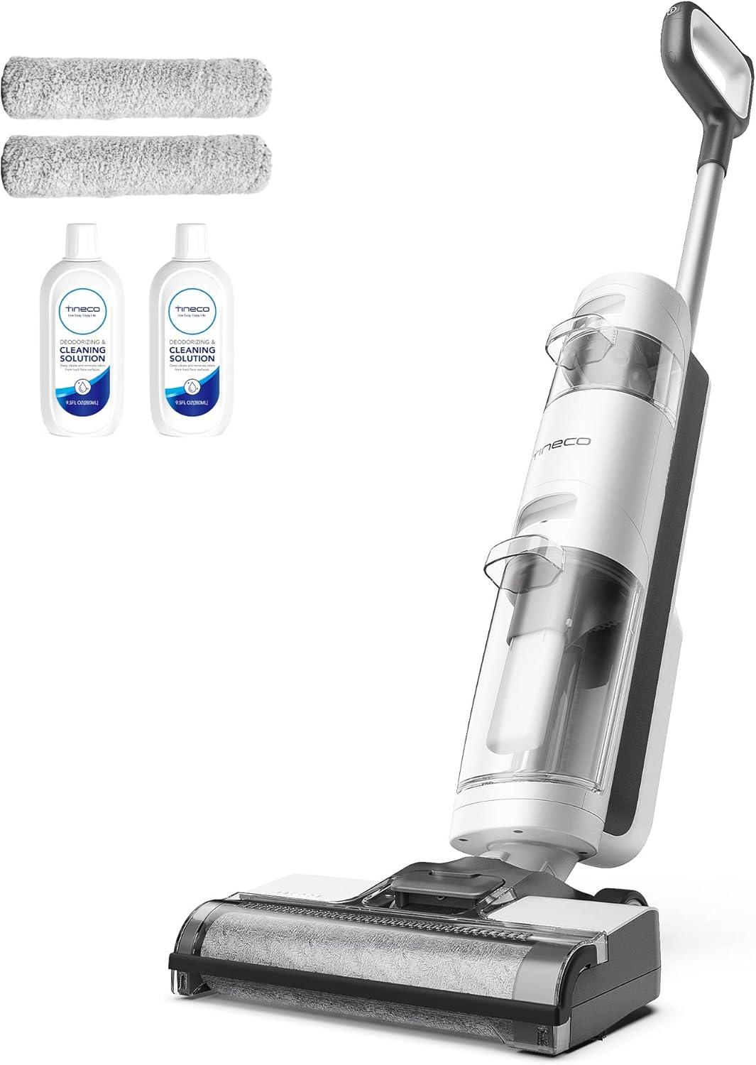 White and Grey Cordless Stick Vacuum Cleaner with Lithium-Ion Battery