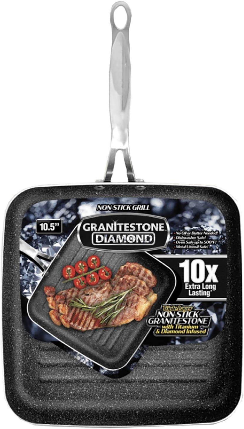 Granite Stone 10.25" Nonstick Square Grill Pan