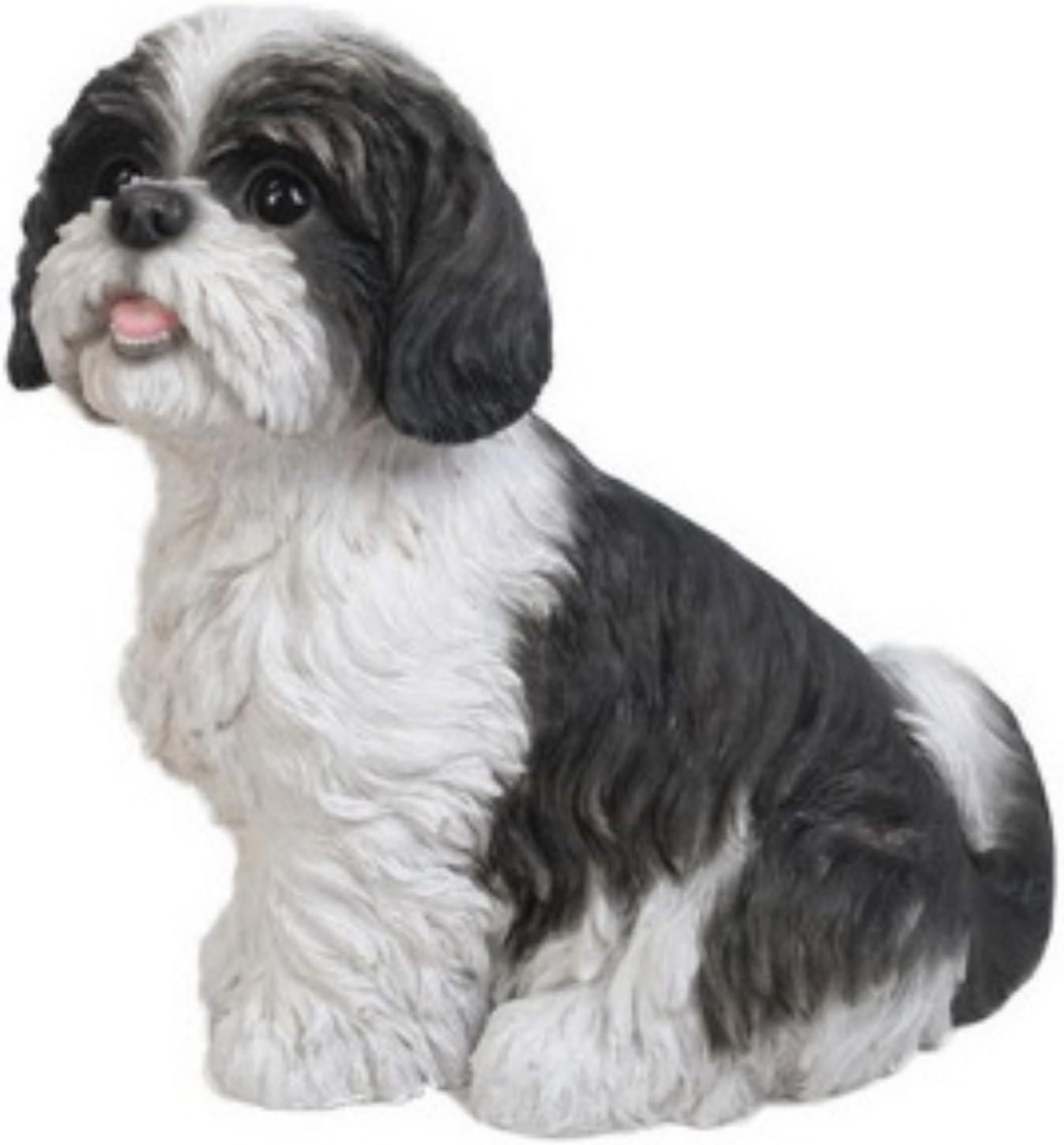 Hi-Line Gift Ltd Sitting Dog - Shih Tzu black and White