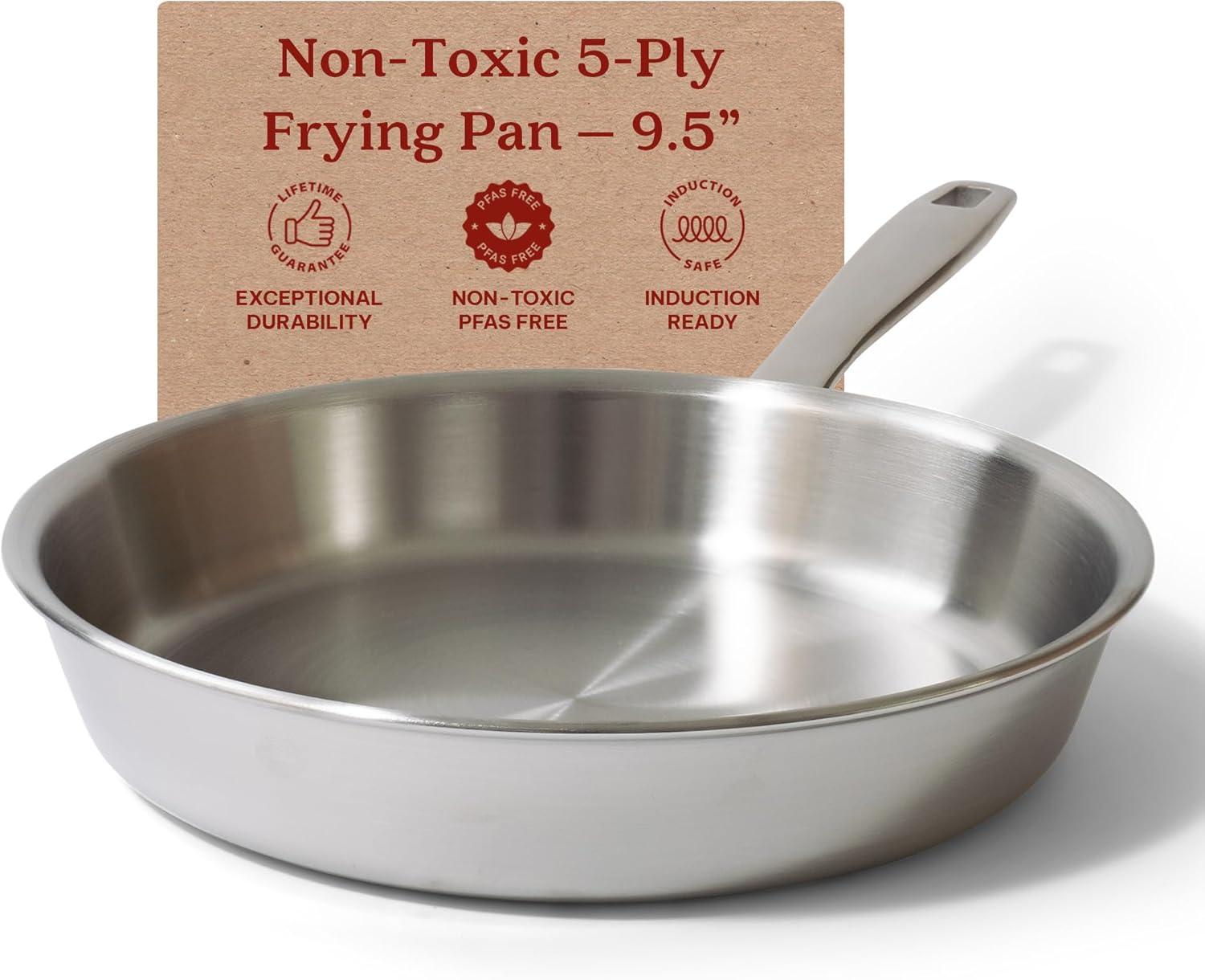Alva Alva Maestro Premium 5-Ply Stainless Steel Frying Pan - Polished Stainless Steel