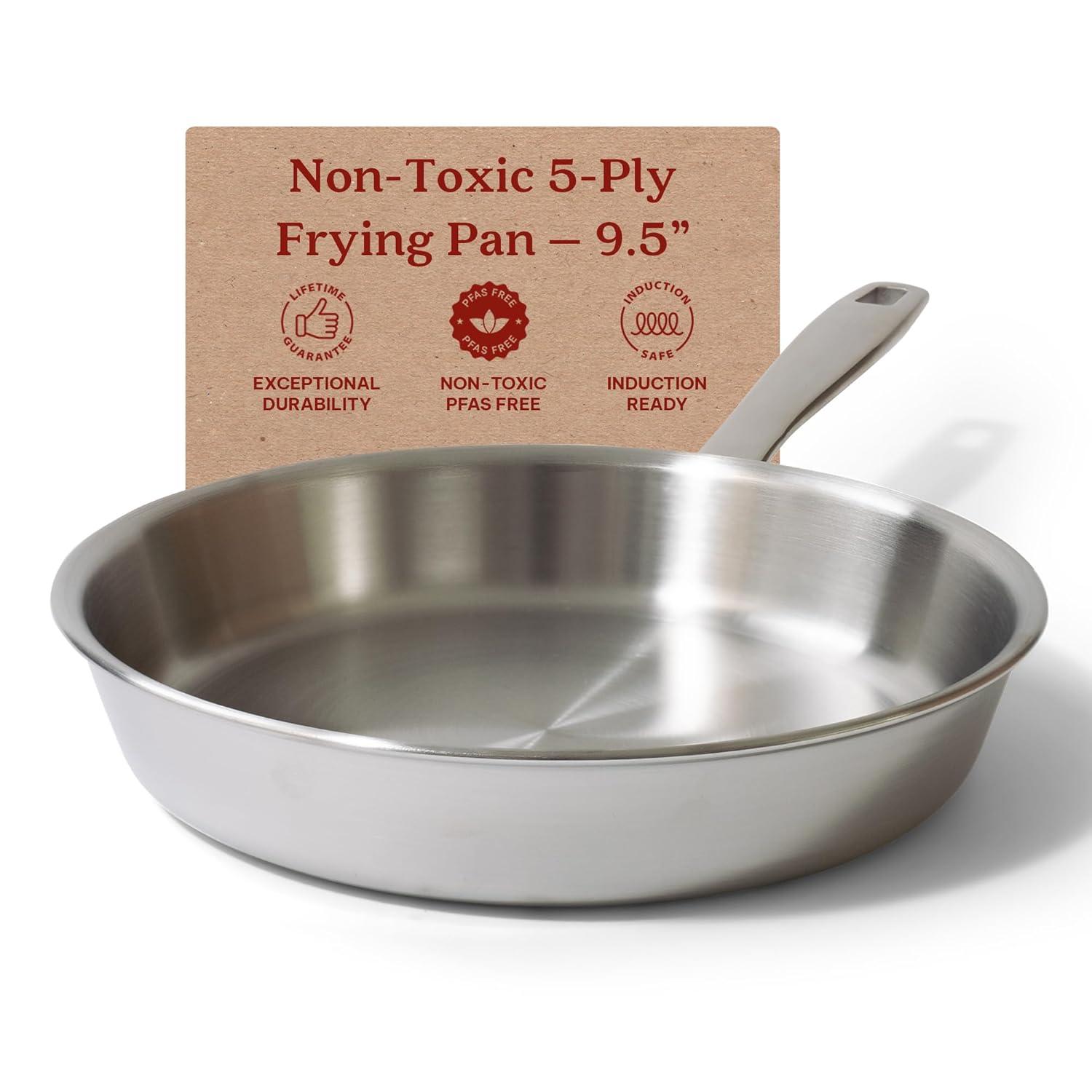 Alva Maestro Premium 5-Ply Stainless Steel Frying Pan - Polished Stainless Steel & Reviews | Wayfair