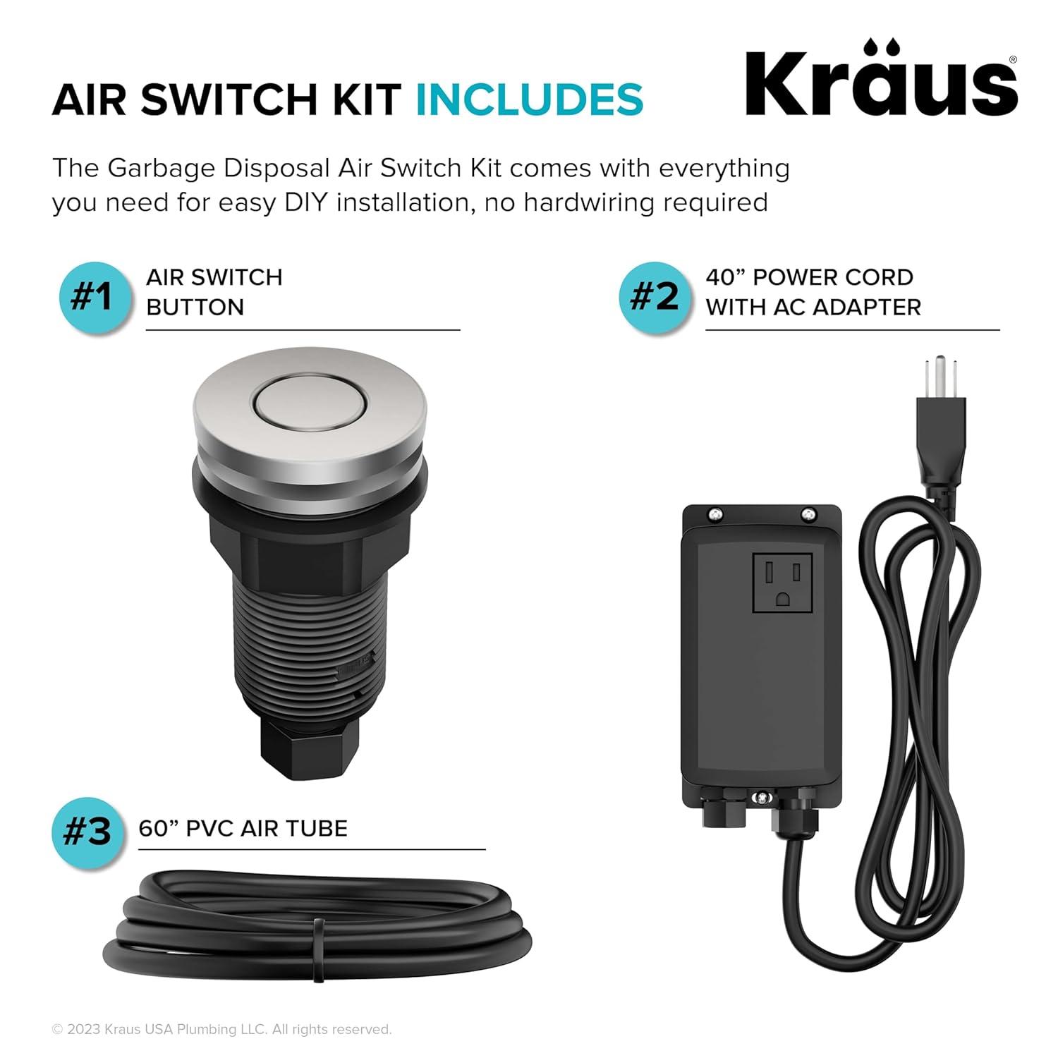 Kraus WasteGuard Stainless Steel Air Switch