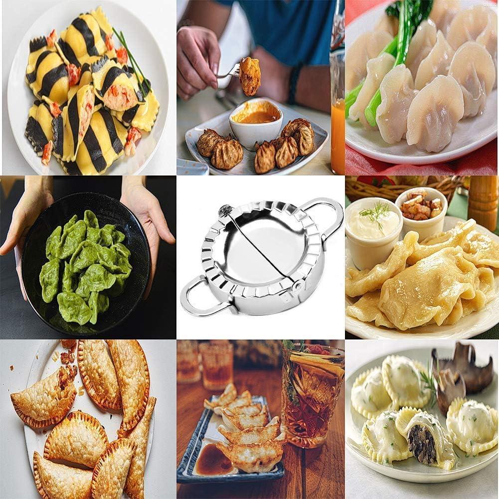 Stainless Steel Dumpling Ravioli Maker Press, 2 Pack Pierogi Mold - Wonton Mould, Easy-tool for Dumpling Wrapper Dough Stamp Cutter Pastry Pie Making (Small 3 inch,Large 3.75 inch)