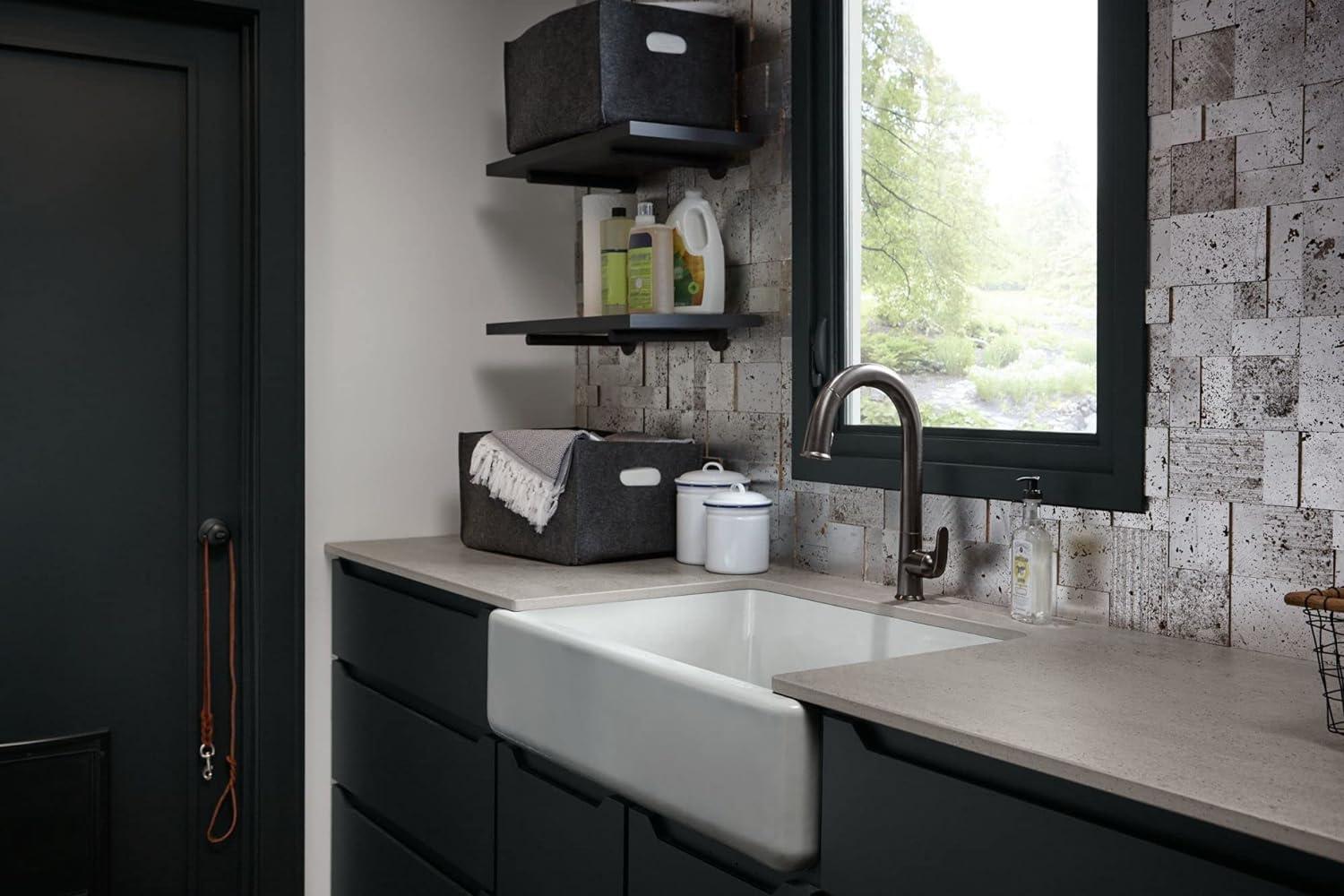 Whitehaven® 33" x 22" Self-Trimming Under-Mount Single-Bowl Kitchen Sink with Tall Apron