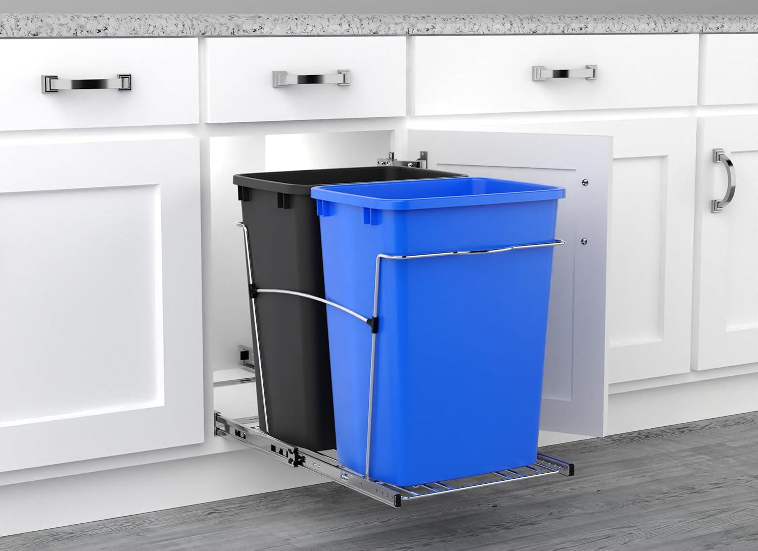 Rev-A-Shelf Rev-A-Shelf Double Pull Out Trash Can 27 Qt for Kitchen