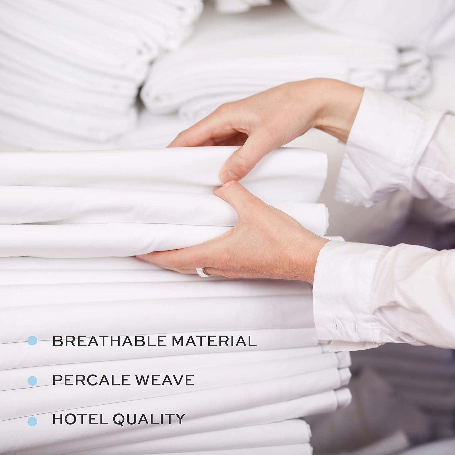 Lavisun Twin Flat Sheets Only, 6 Pack Soft Brushed Microfiber Bedding Sheets for Hotel, Massage, Hospital, Home, Dorm, Bulk Flat Sheets Only Twin Size (White)