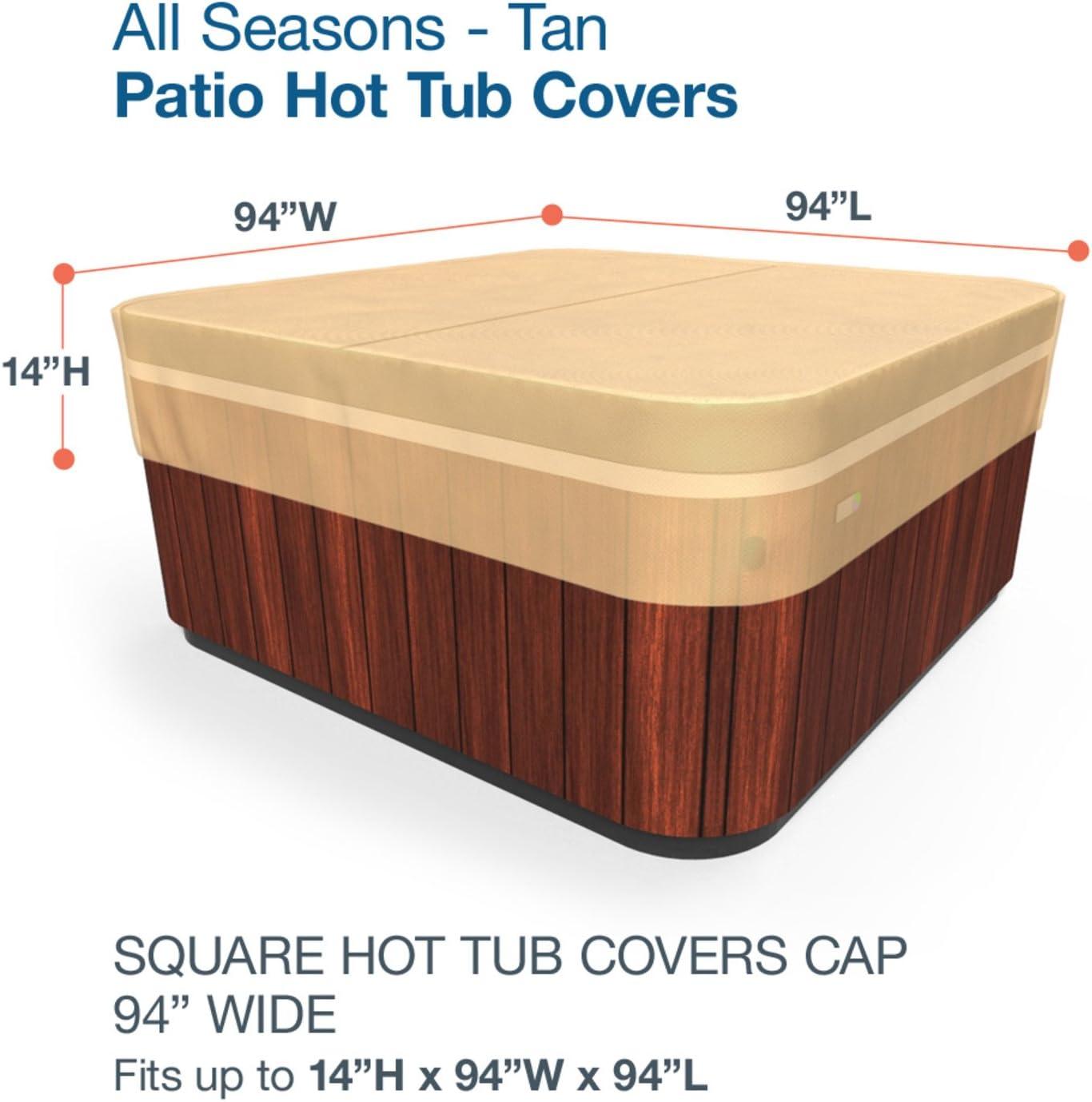 Budge Large Beige Patio Square Hot Tub Cover, All-Seasons