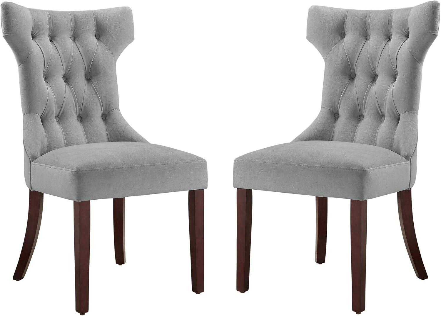 DHP Clairborne Tufted Hourglass Dining Chair, Set of 2, Gray