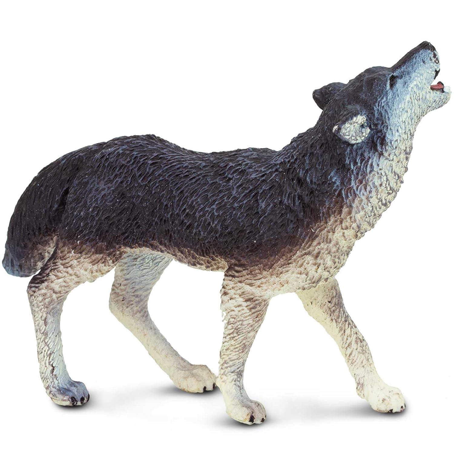 Safari Ltd. Gray Wolf Figurine - Realistic 3.75" Wildlife Figure - Educational Toy for Boys, Girls, and Kids Ages 1+