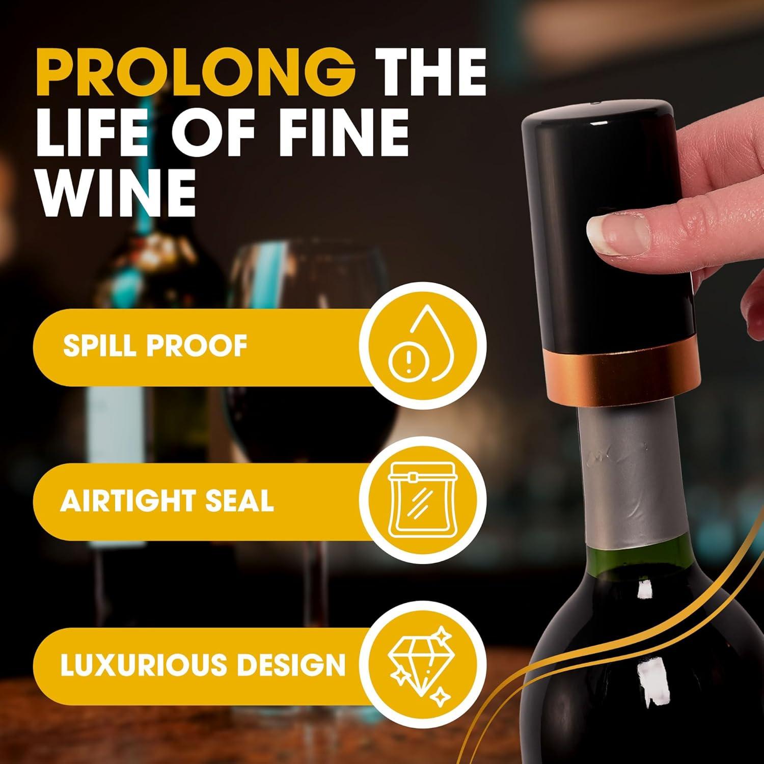 Berkware Automatic Vacuum Wine Bottle Preserver with Intelligent LED Display