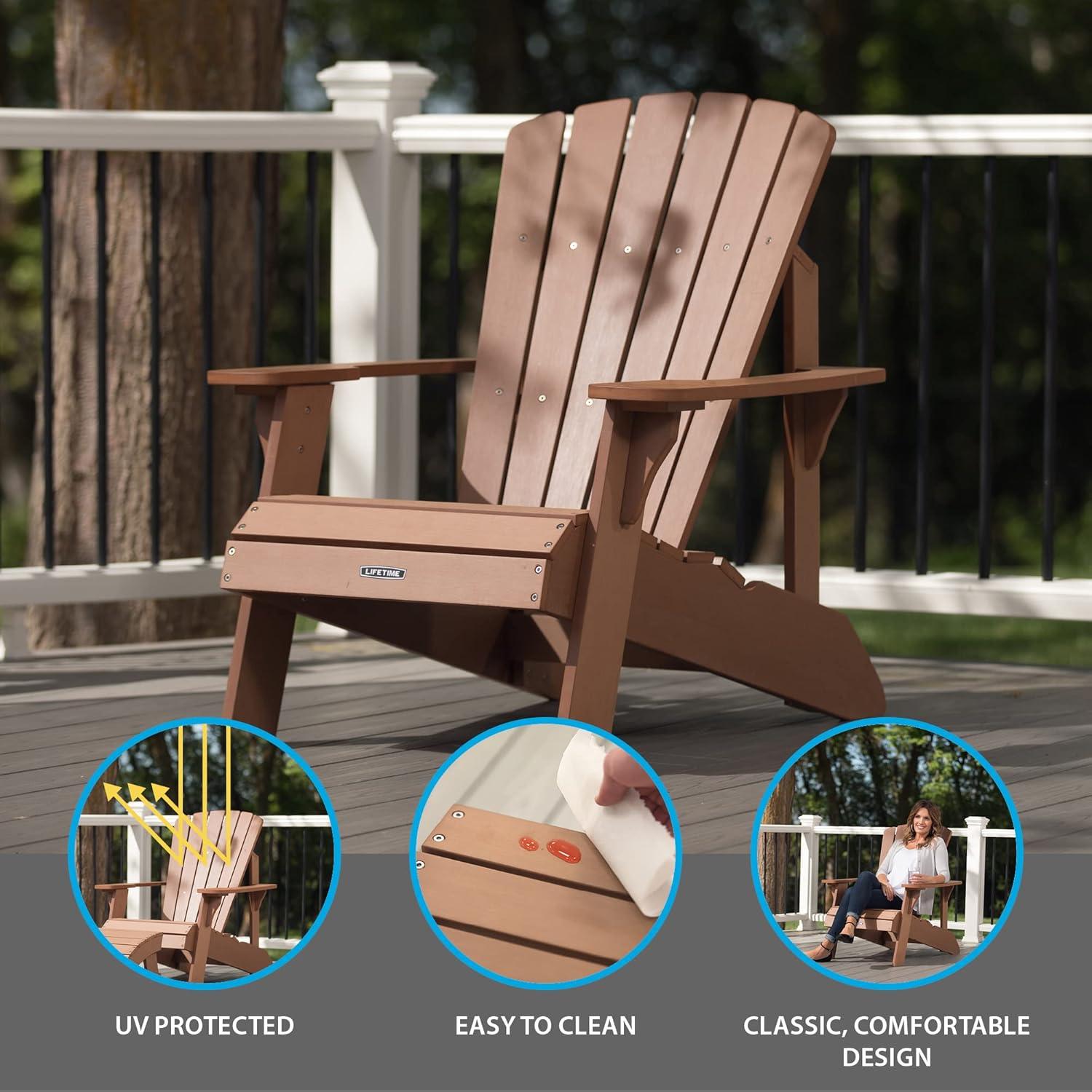 Weather-Resistant Polystyrene Adirondack Chair with Arms