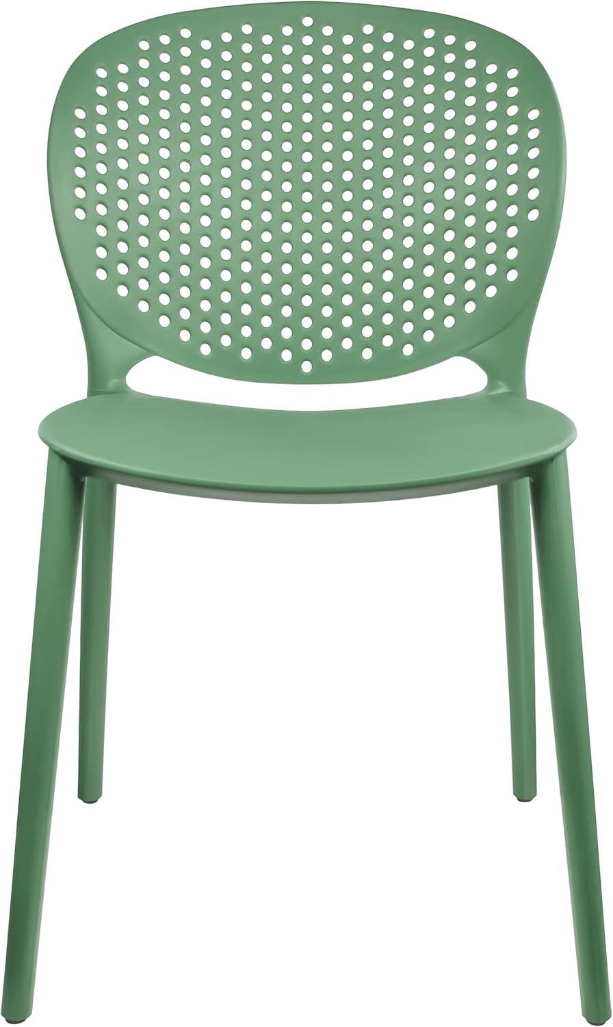 2xhome Set of 2 Modern Pool Patio Chairs, Contemporary Plastic Armless Dining Accent Side Chairs for Indoor or Outdoor Use, Teal