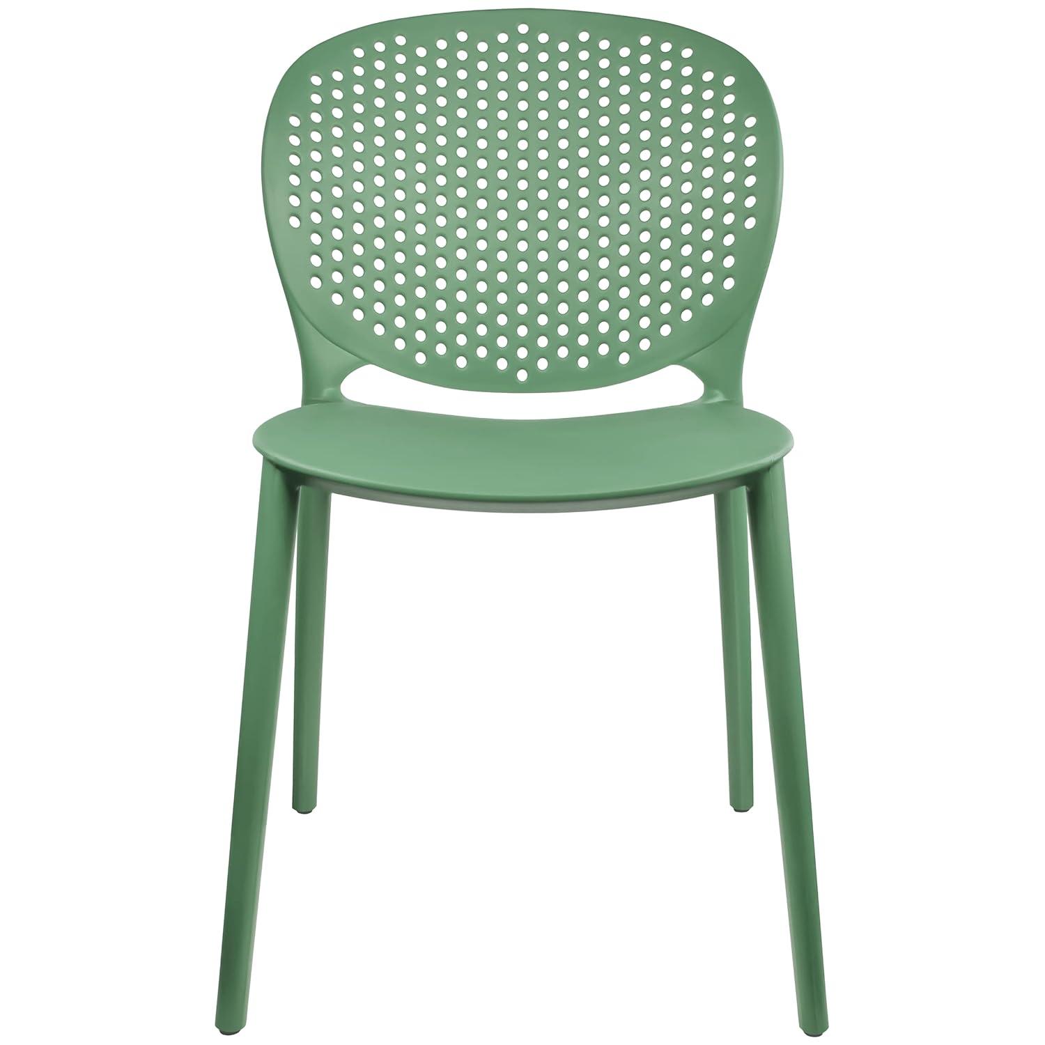 2xhome Set of 2 Modern Pool Patio Chairs, Contemporary Plastic Armless Dining Accent Side Chairs for Indoor or Outdoor Use, Teal