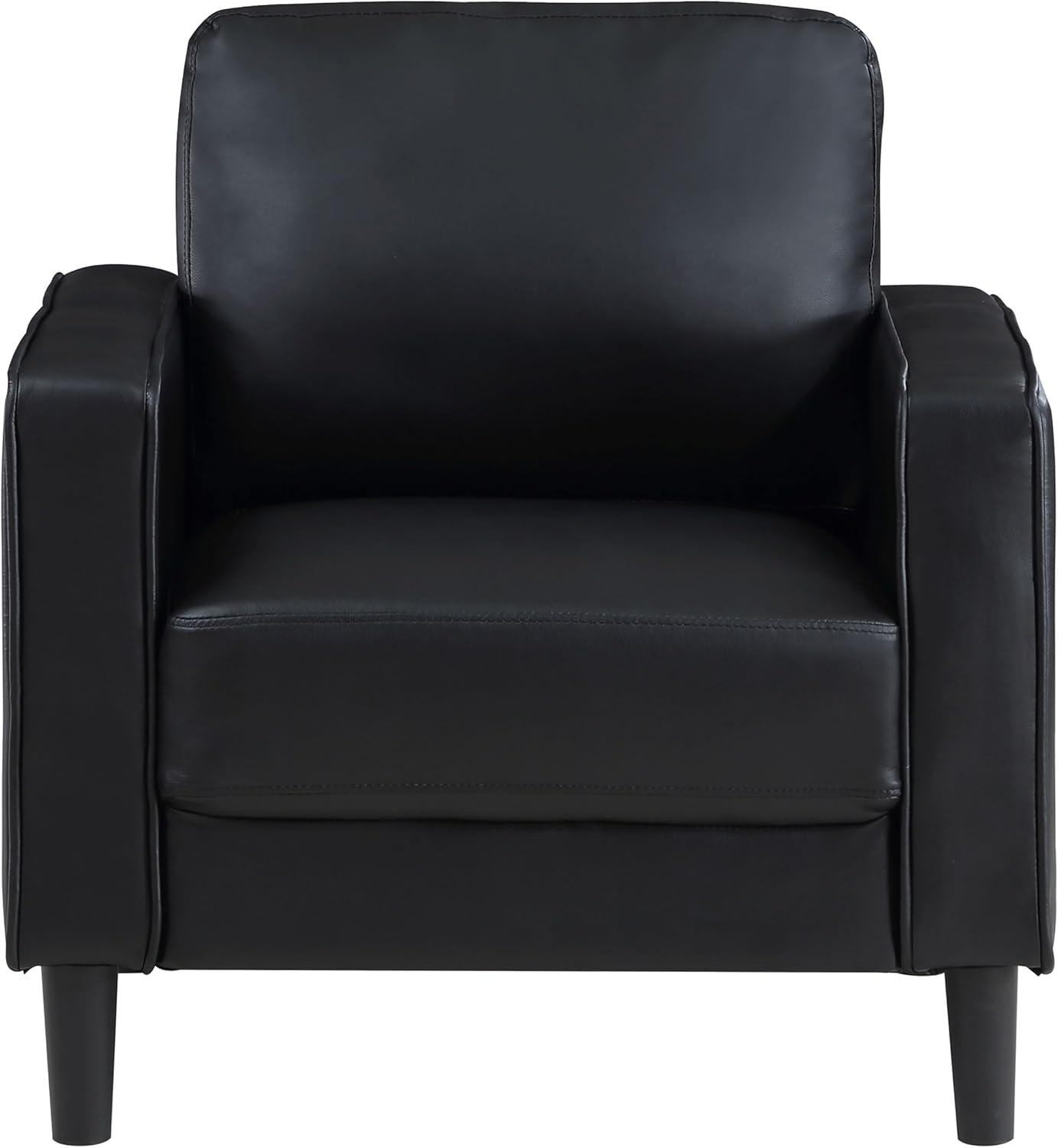 Coaster Home Furnishings Ruth Upholstered Track Arm Faux Leather Accent Chair Black