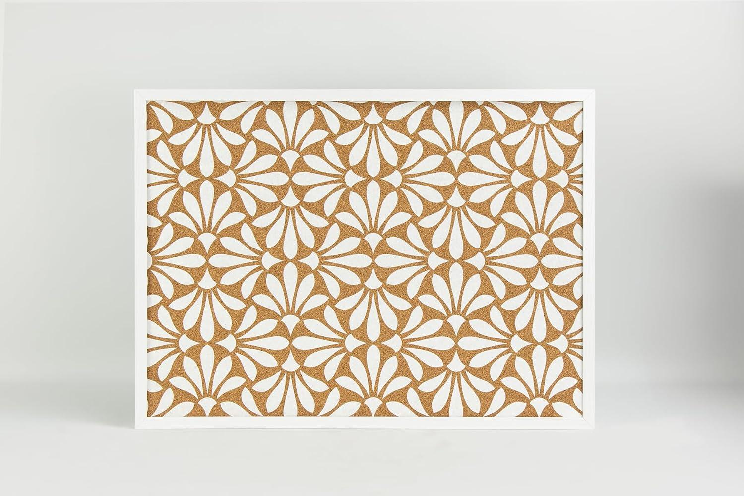 WallPops! Abstract Floral White Printed Corkboard