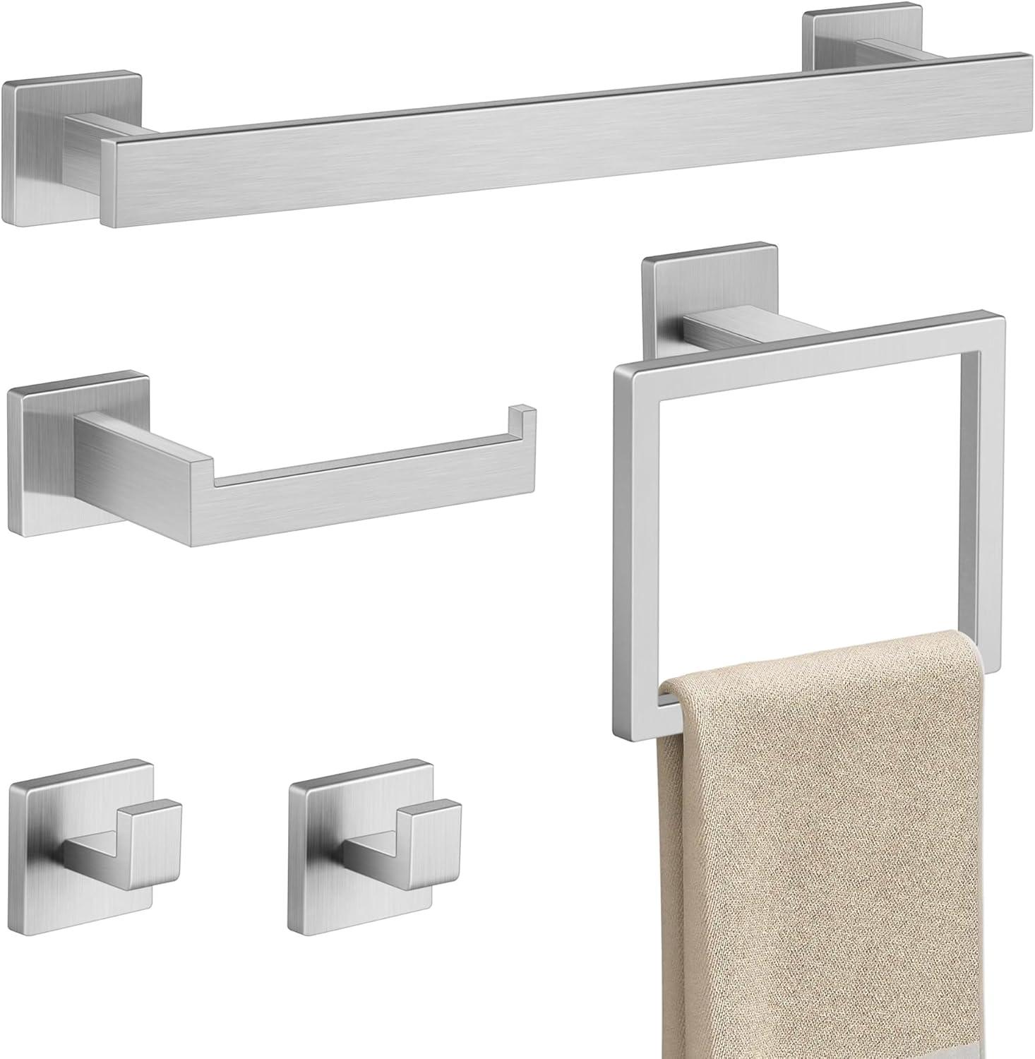 5-Pieces Bathroom Hardware Accessories Set,Towel Racks for Bathroom Wall Mounted.