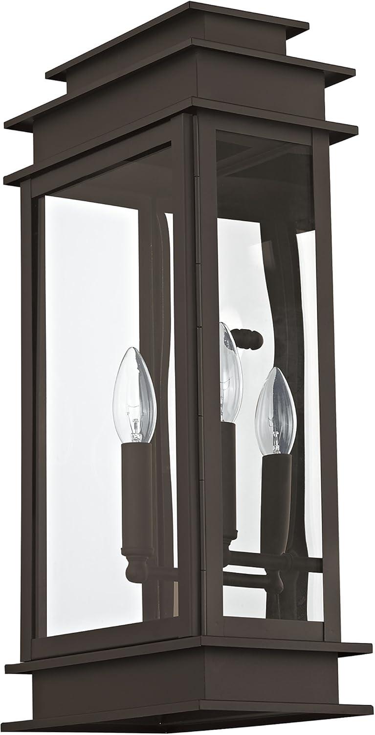 Princeton Classic Bronze 19" Outdoor Wall Lantern with Clear Glass