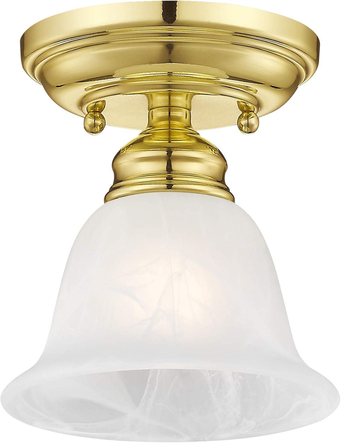 Livex Lighting Essex 1 - Light Flush Mount in  Polished Brass