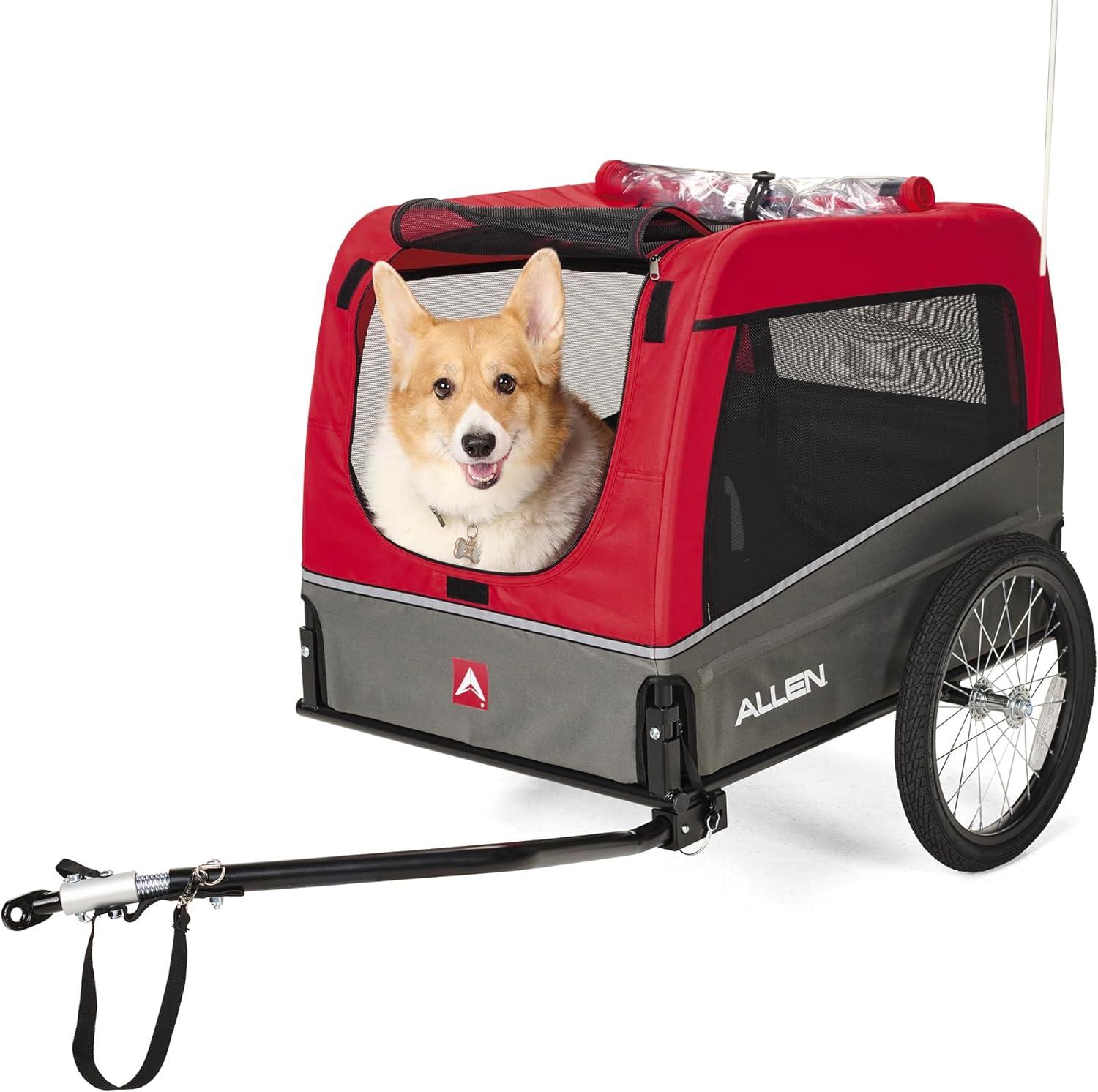 Green Medium Dog Bike Trailer with Steel Frame