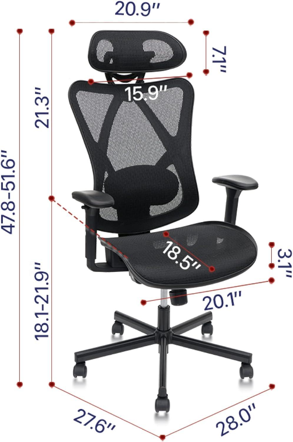 Black Mesh High Back Ergonomic Swivel Office Chair