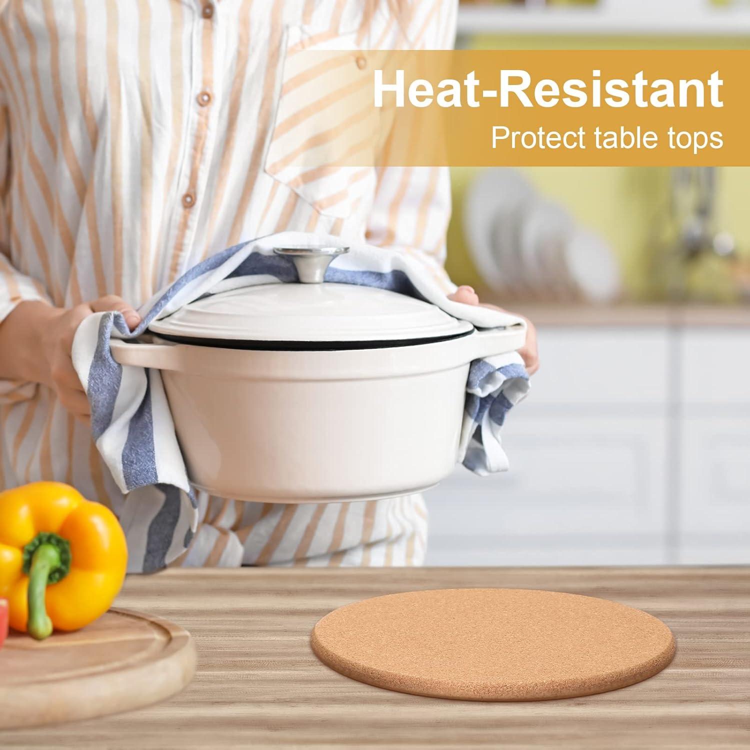 Panitay 24 Pc Cork Trivet - 8 Inch Thick Cork Coasters for Hot Dishes & Pots; Heat Resistant