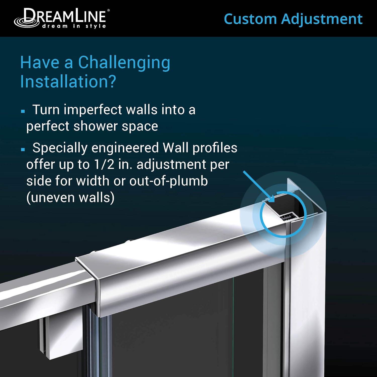 Flex 32" W x 72 "H Pivot Semi-Frameless Pivot Shower Door with Clearmax Technology