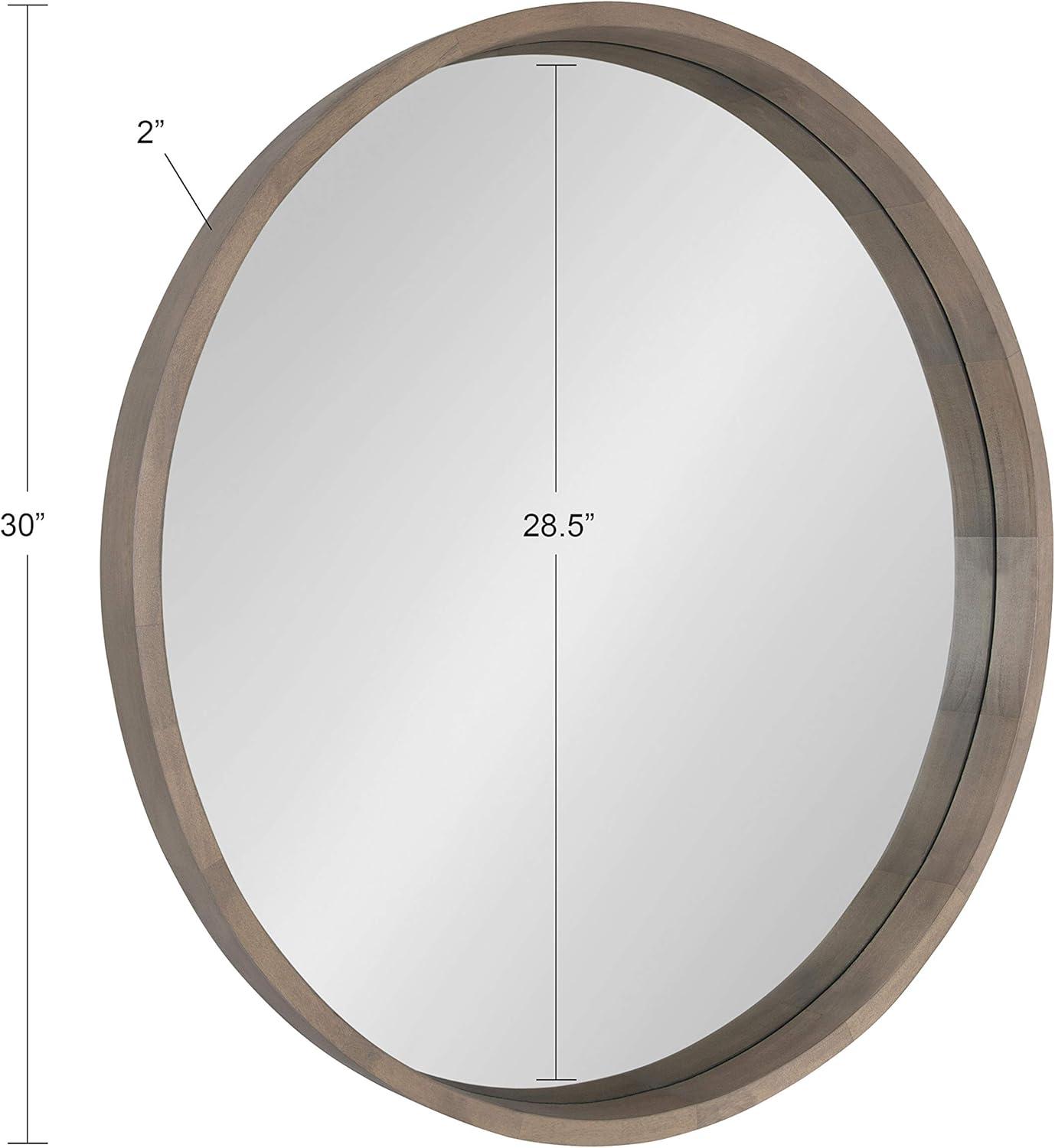 30" Hutton Round Wall Mirror Gray - Kate & Laurel All Things Decor