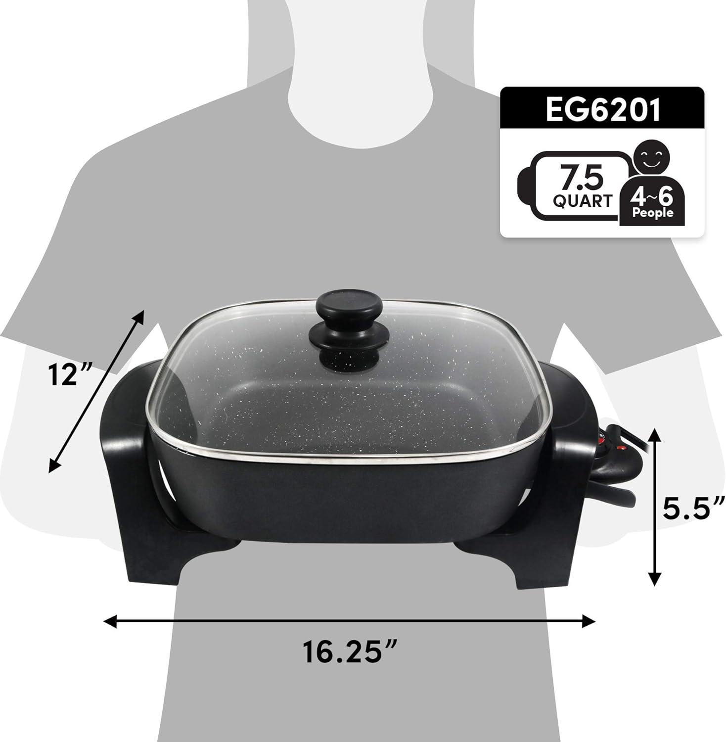 Elite Gourmet Healthy Ceramic Coated Electric Skillet