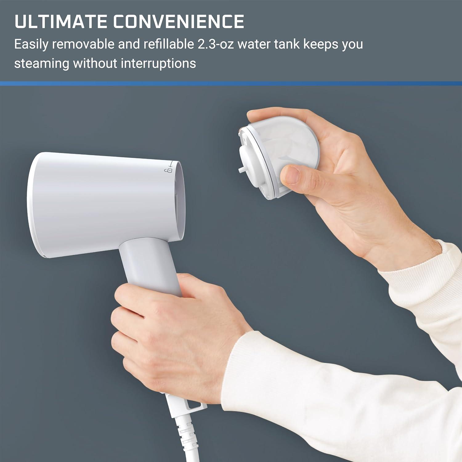 Rowenta Handheld Garment Steamer for Clothes Travel Steam Gray: Travel-Size, Vertical Steam, Comfort-Grip Handle, 1099W